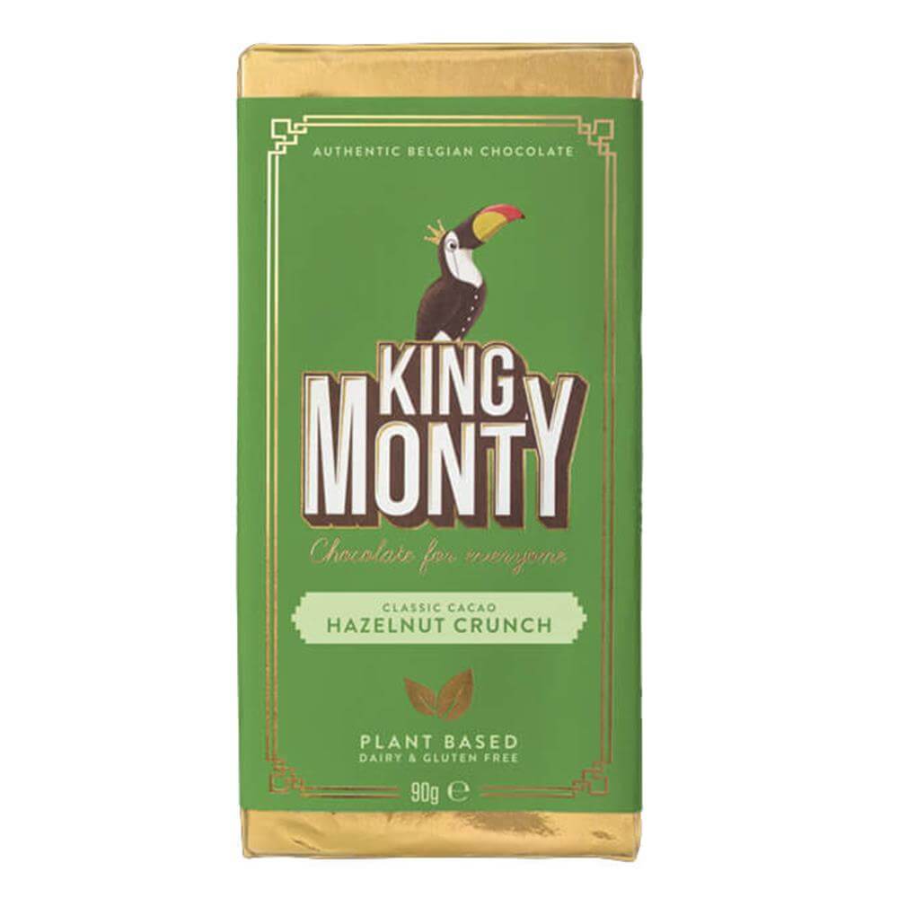 King Monty Hazelnut Crunch Chocolate Bar 90g